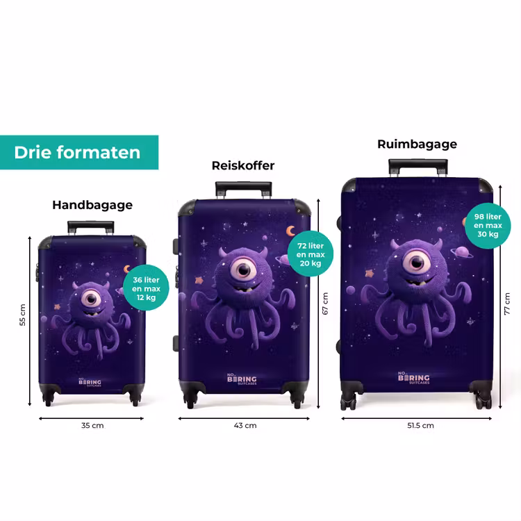 Koffer - Paars monster in de sterrenhemel — 3