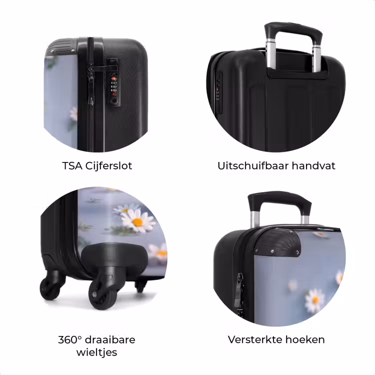 Koffer - paars monster met madeliefjes — 8