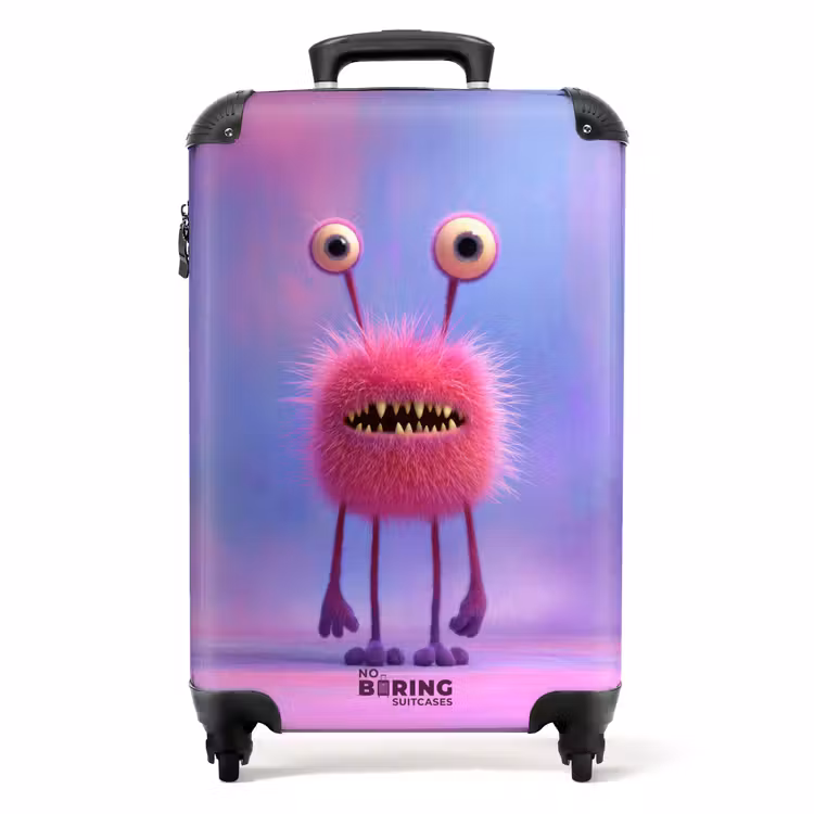 Koffer - Roze monster op een pastel achtergrond — 1