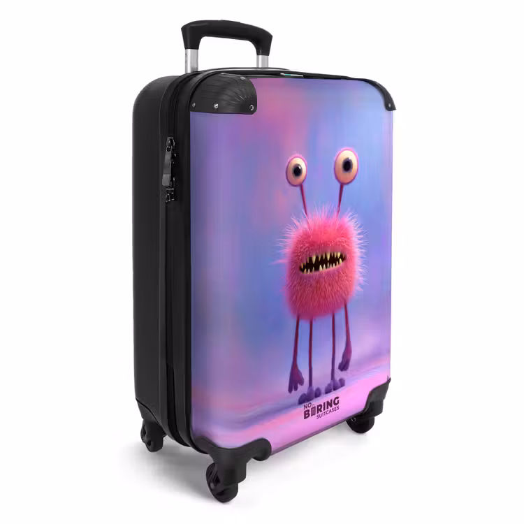 Koffer - Roze monster op een pastel achtergrond — 2