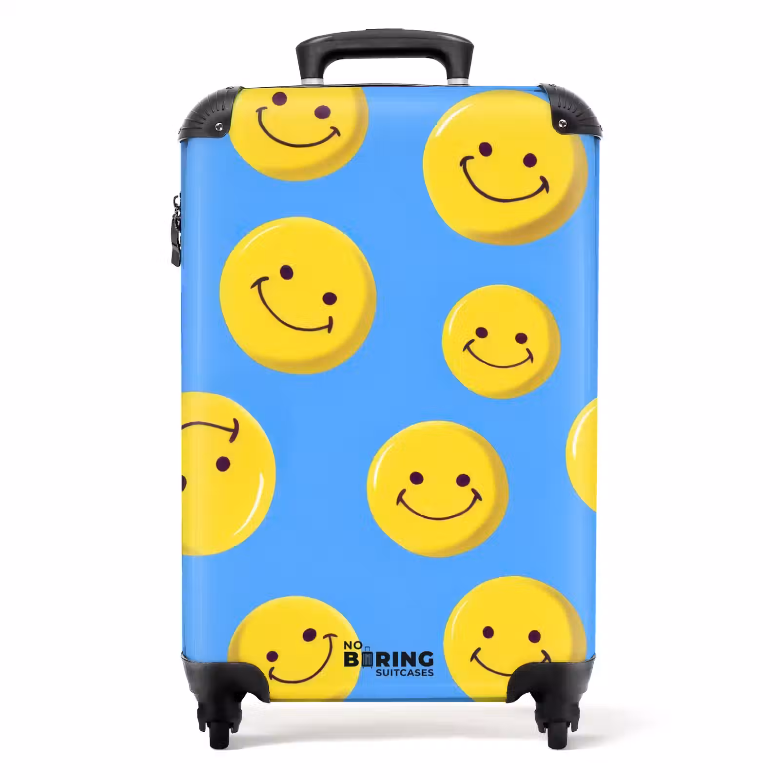 Koffer - Smiley's op een blauwe achtergrond — 1