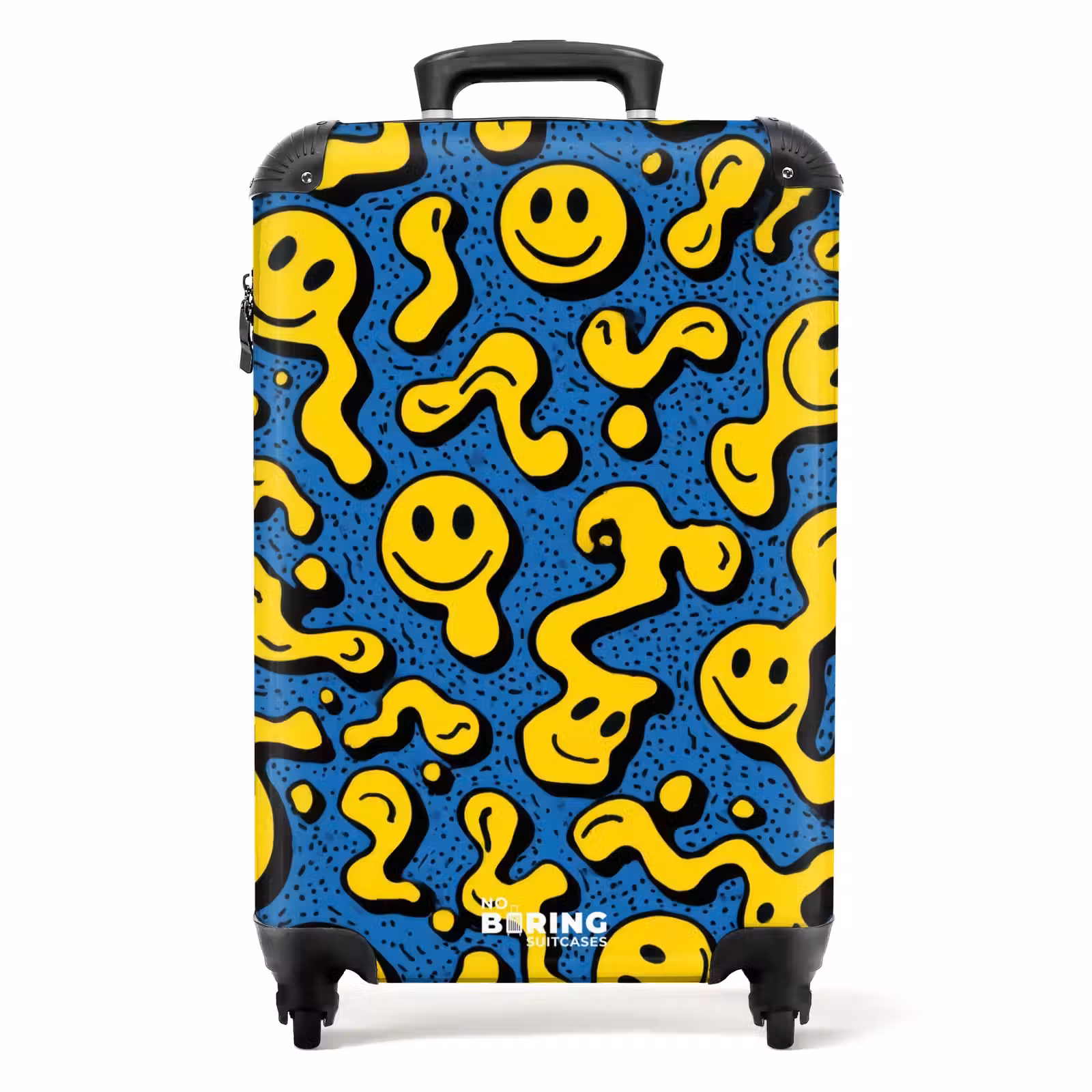 Koffer - Vloeiende smiley's op een blauwe achtergrond — 1