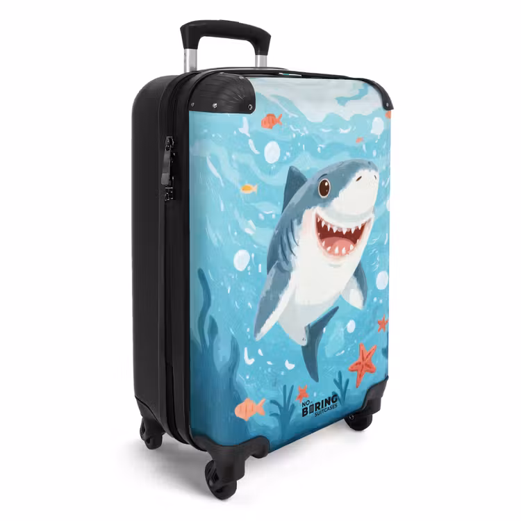 Koffer - animatie haai zwemmend in het water — 2