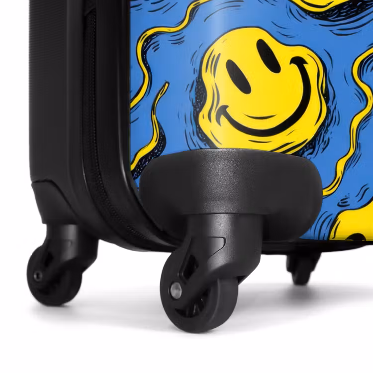 Koffer - Gele kronkelende smiley's op een blauwe achtergrond — 7