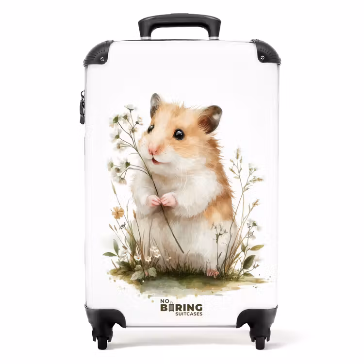 Koffer - Hamster met bloemetjes — 1