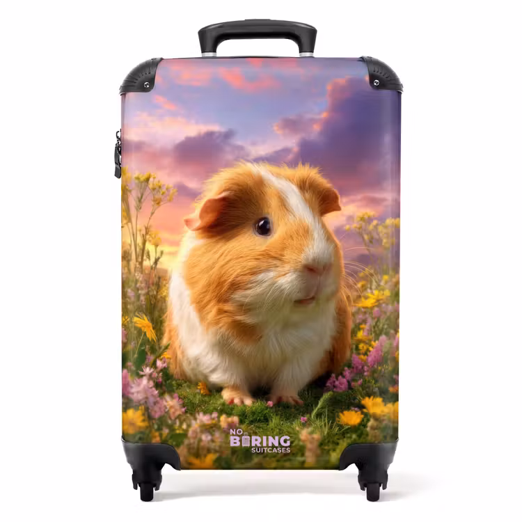 Koffer - Hamster tussen de bloemen met zonsondergang — 1