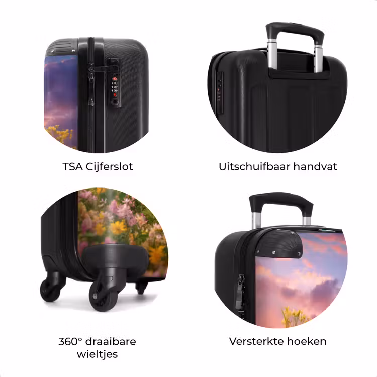 Koffer - Hamster tussen de bloemen met zonsondergang — 8