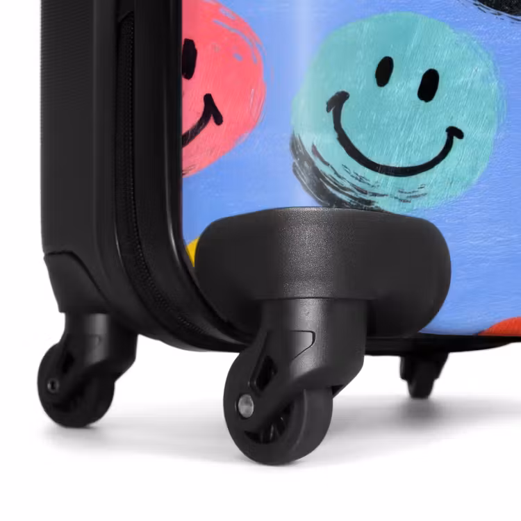 Koffer - Kleurrijke smiley's op een blauwe achtergrond — 7