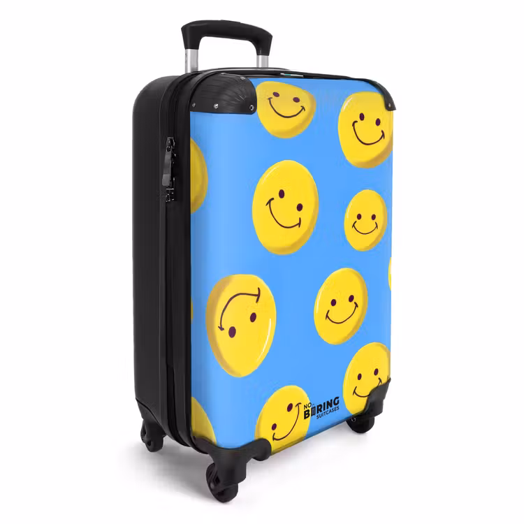 Koffer - Smiley's op een blauwe achtergrond — 2
