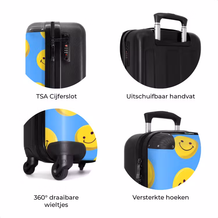 Koffer - Smiley's op een blauwe achtergrond — 8