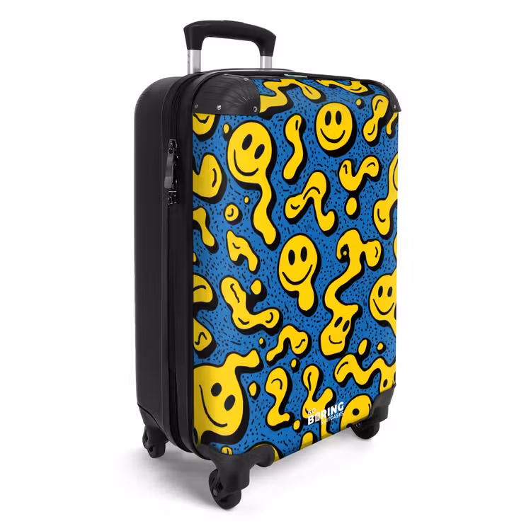 Koffer - Vloeiende smiley's op een blauwe achtergrond — 2