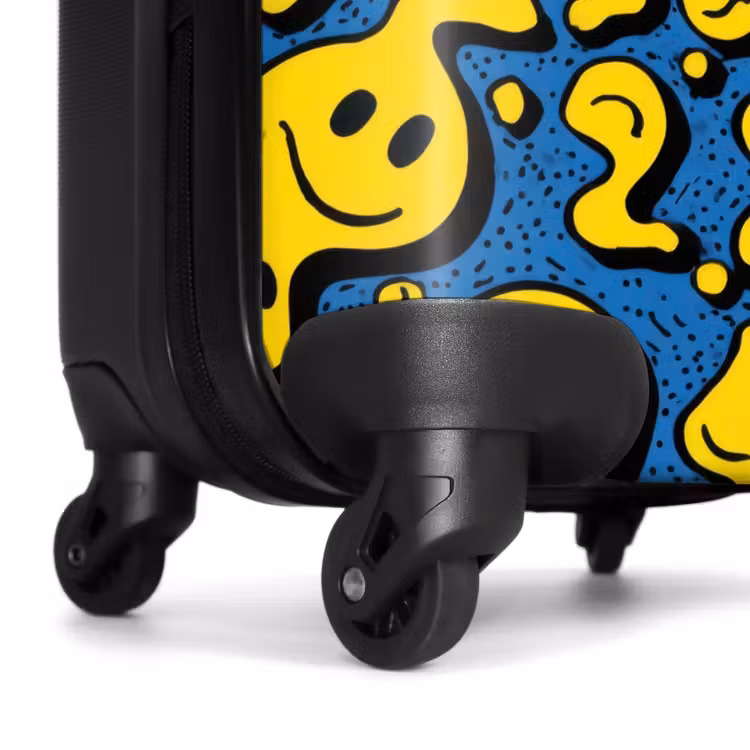 Koffer - Vloeiende smiley's op een blauwe achtergrond — 7