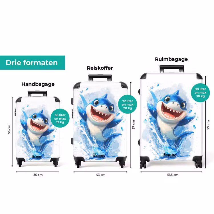 Koffer - Vrolijke animatie haai uit het water — 3