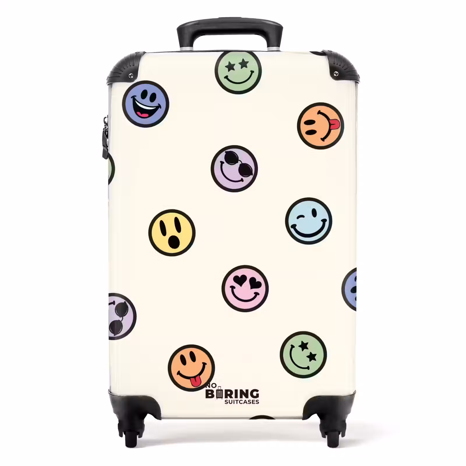 Koffer - Verschillende smiley's op een beige achtergrond — 1