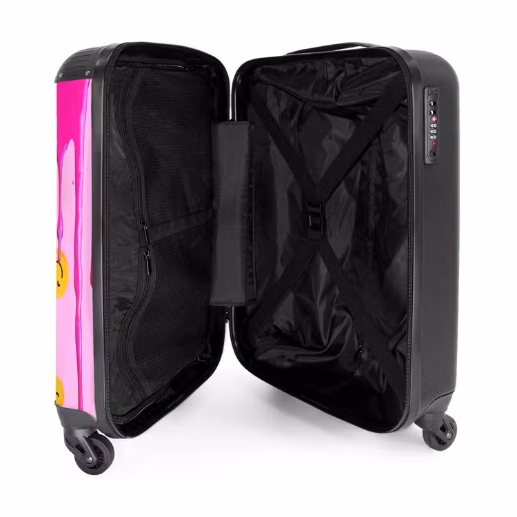 Koffer - Druipend roze verf over smiley's — 5