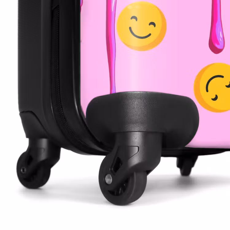 Koffer - Druipend roze verf over smiley's — 7