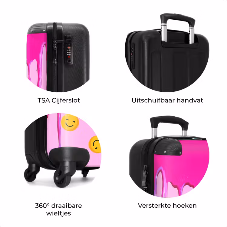 Koffer - Druipend roze verf over smiley's — 8