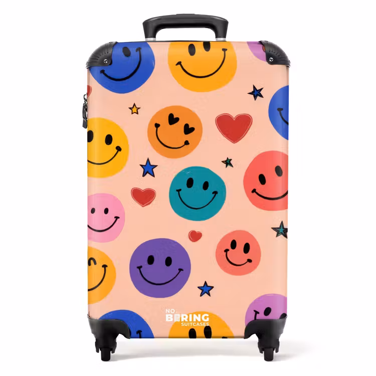 Koffer - Patroon van kleurrijke smiley's — 1