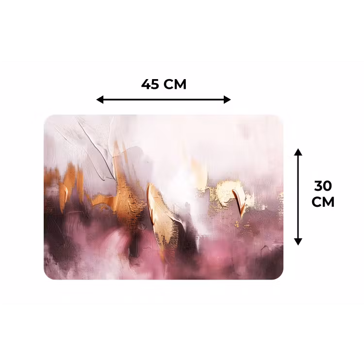 Placemat - 6 stuks - Paars - Abstract - Verf - Goud — 3