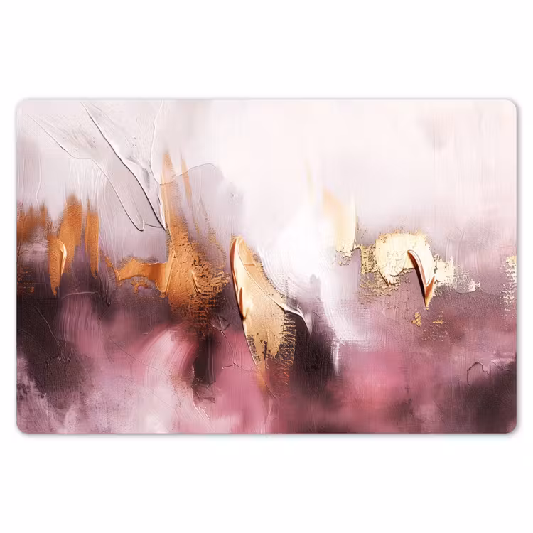 Placemat - 6 stuks - Paars - Abstract - Verf - Goud — 7