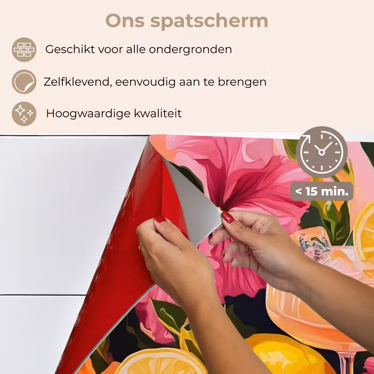 Spatscherm keuken - Drink - Bloemen - Yellow — 4