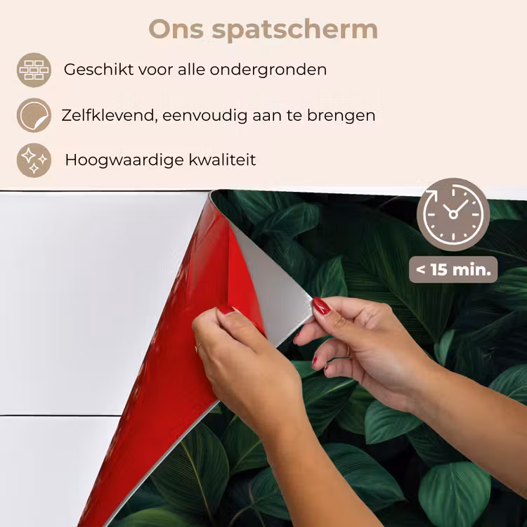 Spatscherm keuken - Bladeren - Ovaal - Groen - Nerven — 4