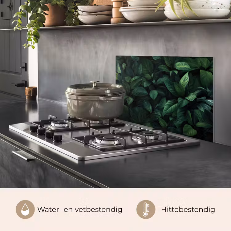 Spatscherm keuken - Bladeren - Ovaal - Groen - Nerven — 7