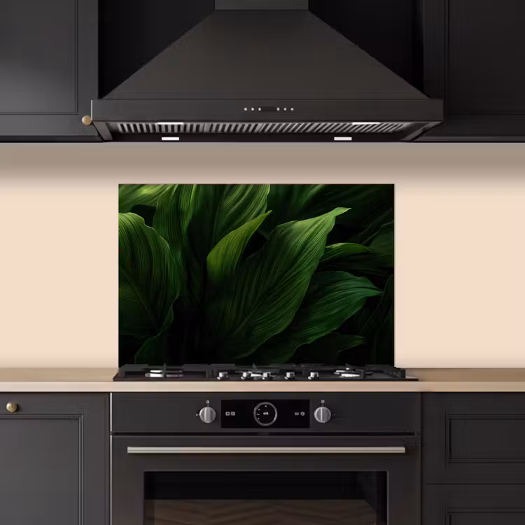 Spatscherm keuken - Bladeren - Schaduw - Groen - Textuur — 2