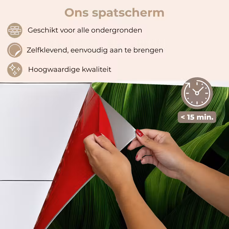 Spatscherm keuken - Bladeren - Schaduw - Groen - Textuur — 4