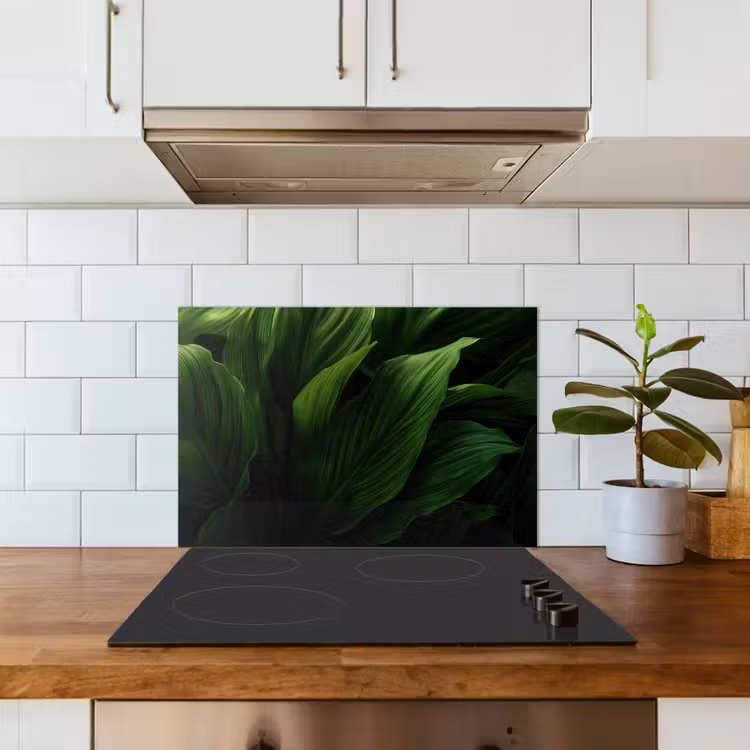 Spatscherm keuken - Bladeren - Schaduw - Groen - Textuur — 6