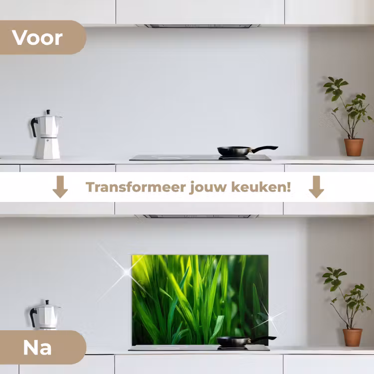 Spatscherm keuken - Grassprieten - Lichtinval - Groen — 3