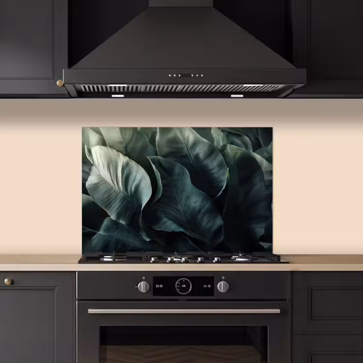 Spatscherm keuken - Groen - Bladeren - Glad - Nerven — 2