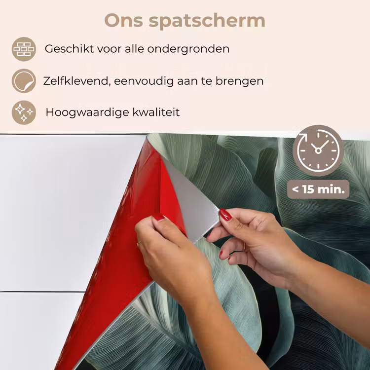 Spatscherm keuken - Groen - Bladeren - Glad - Nerven — 4