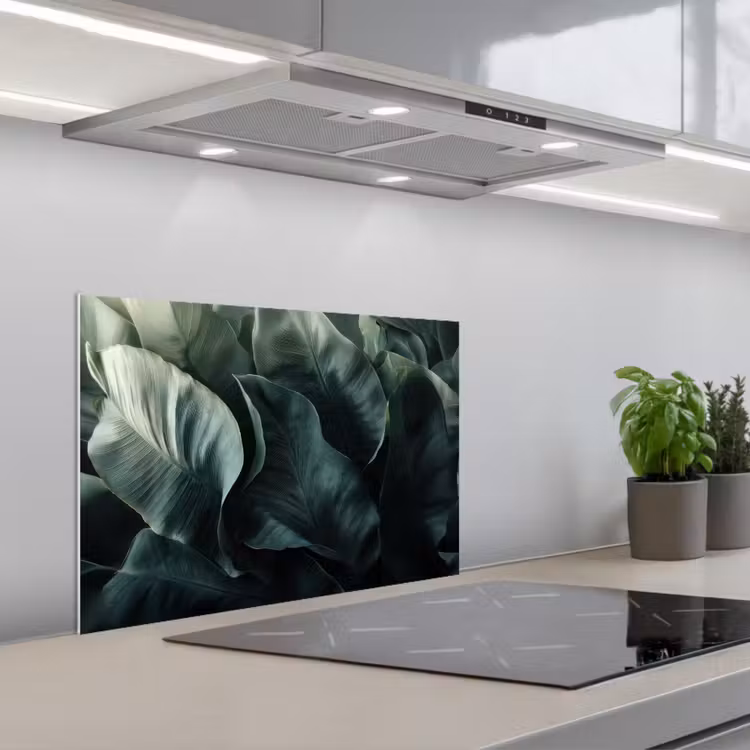 Spatscherm keuken - Groen - Bladeren - Glad - Nerven — 5