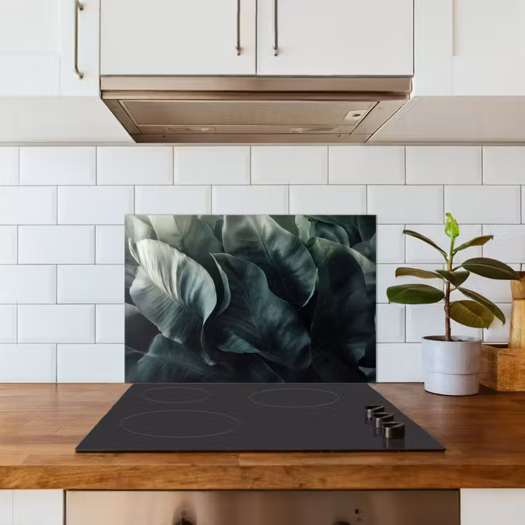 Spatscherm keuken - Groen - Bladeren - Glad - Nerven — 6