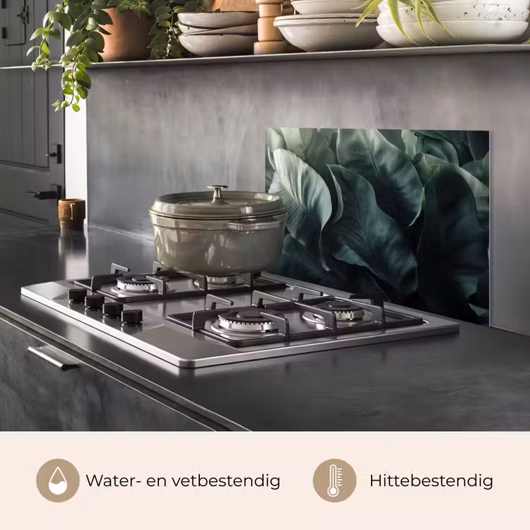 Spatscherm keuken - Groen - Bladeren - Glad - Nerven — 7