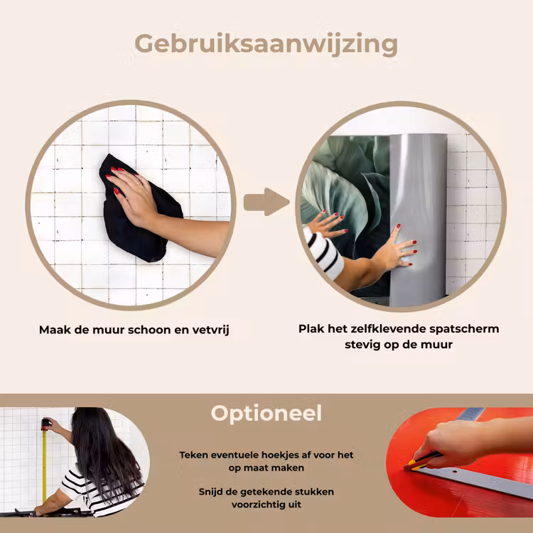 Spatscherm keuken - Groen - Bladeren - Glad - Nerven — 8