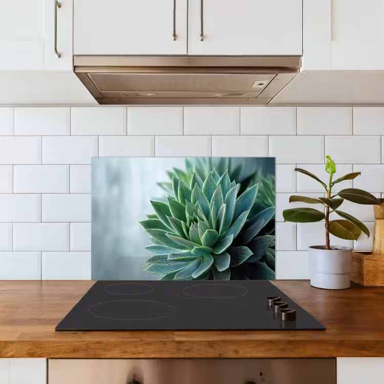 Spatscherm keuken - Vetplant - Bladeren - Groen - Wazig — 6