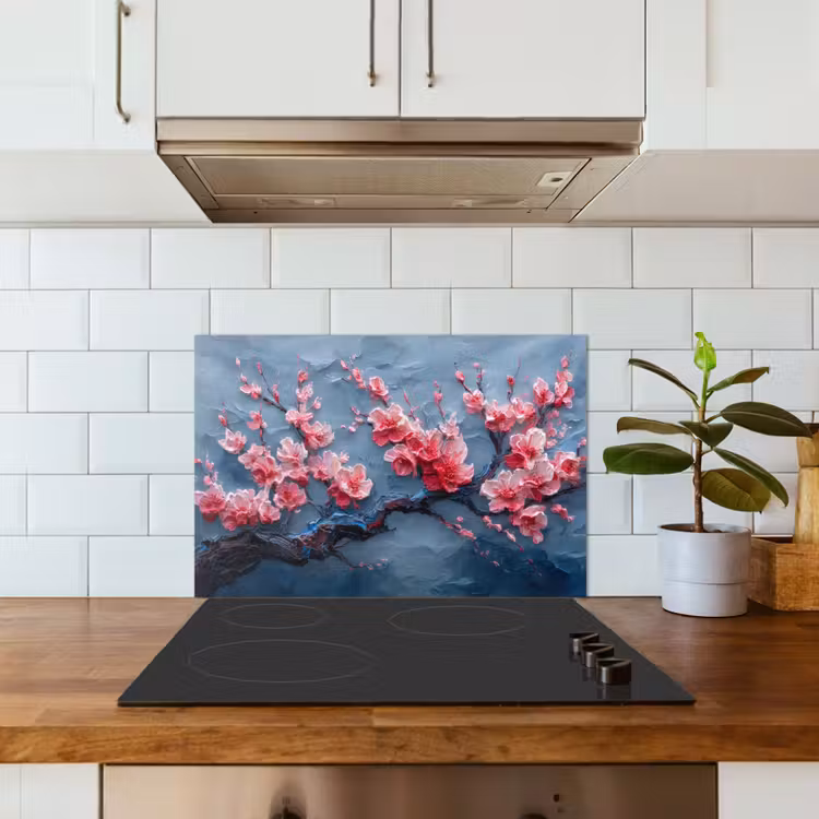 Spatscherm keuken - Bloesem - Bloem - Roze - Tak — 6