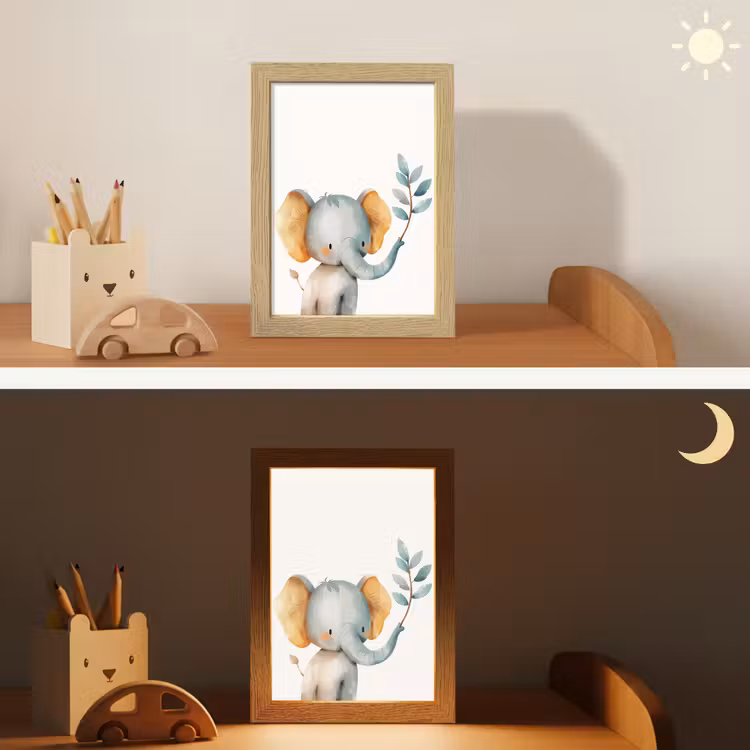 Nachtlampje - Olifant - Dier - Pastel kleuren — 5