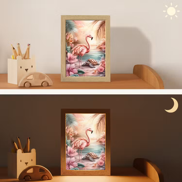 Nachtlampje - Flamingo - Schildpad - Roze — 5