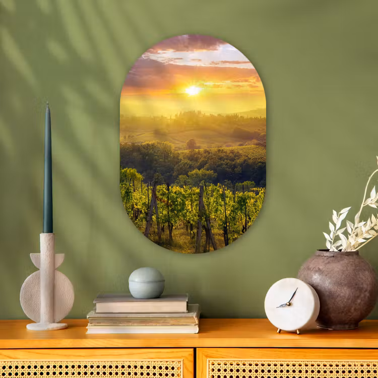 Muurovaal - Kunststof - Toscane - Italië - Druivenbomen — 3