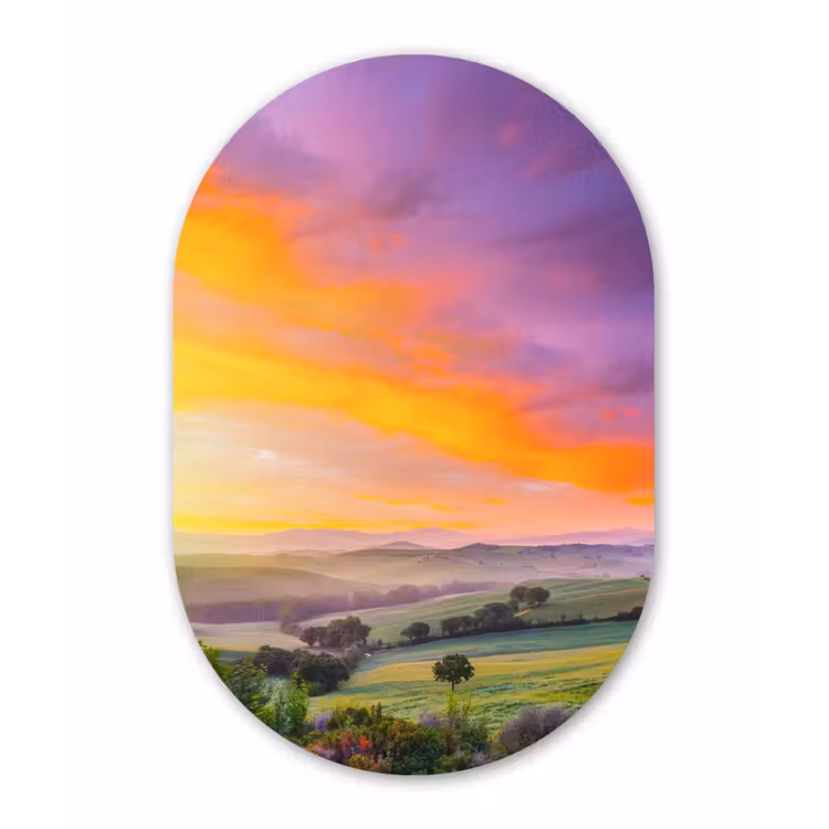 Muurovaal - Kunststof - Toskana - Landschaft - Farbenfroh — 1