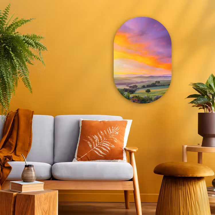Muurovaal - Kunststof - Toskana - Landschaft - Farbenfroh — 2