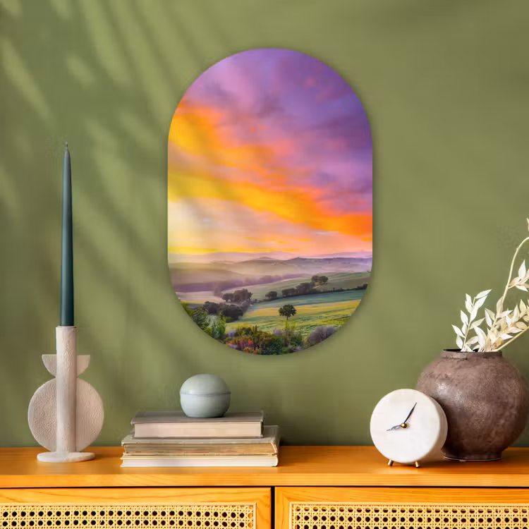 Muurovaal - Kunststof - Toskana - Landschaft - Farbenfroh — 3