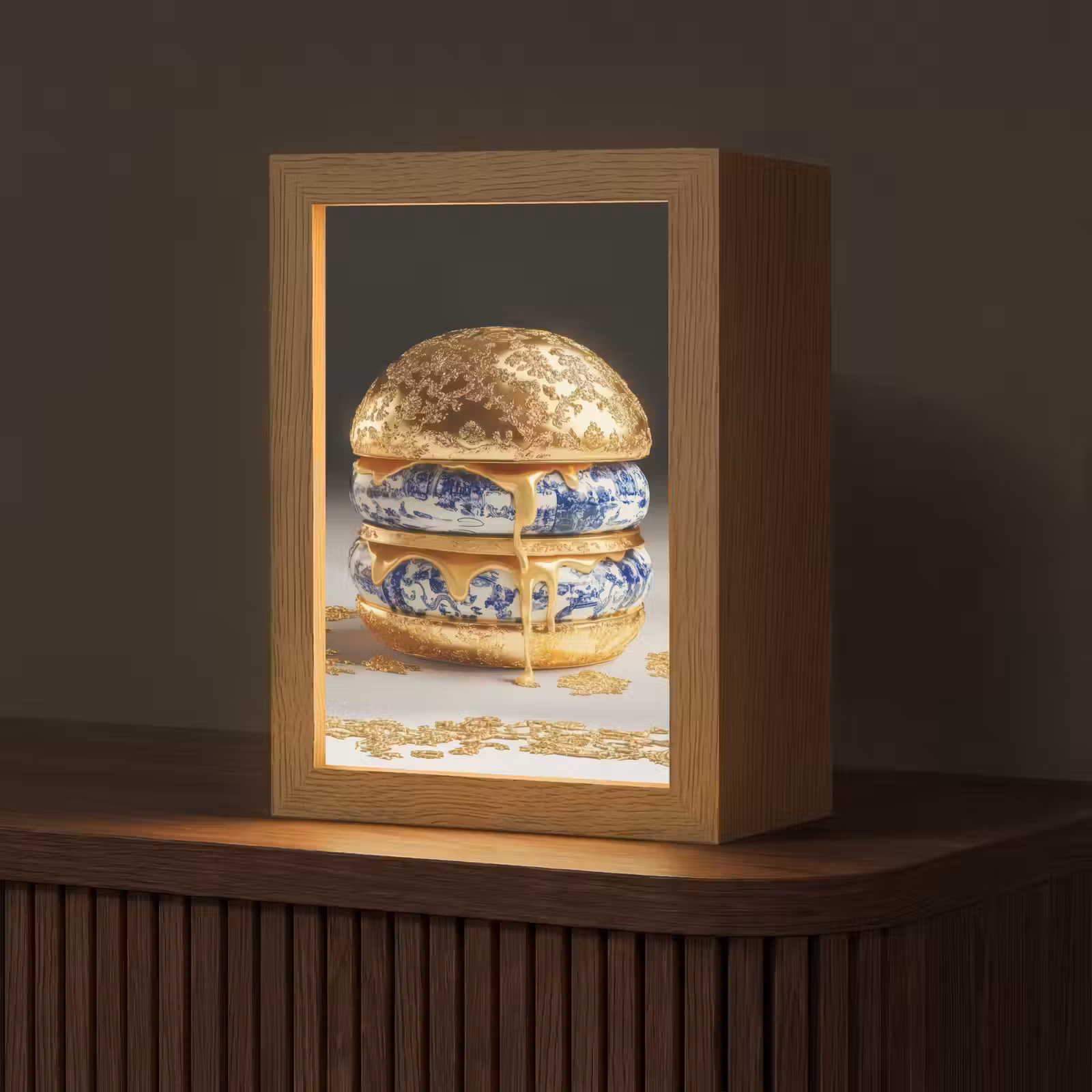 Tafellamp - Delftsblauw - Goud - Burger — 1