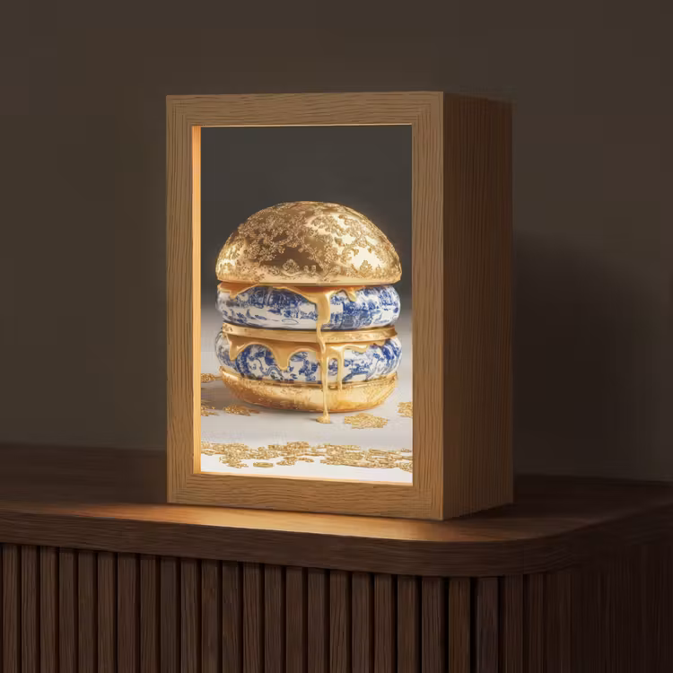 Tafellamp - Delftsblauw - Goud - Burger