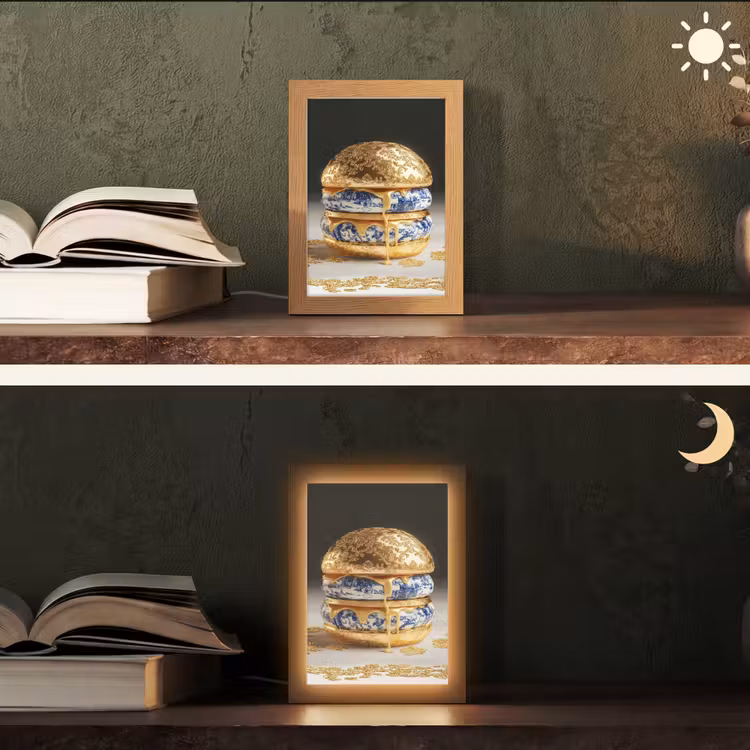 Tafellamp - Delftsblauw - Goud - Burger — 5