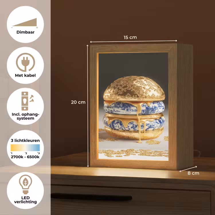Tafellamp - Delftsblauw - Goud - Burger — 7
