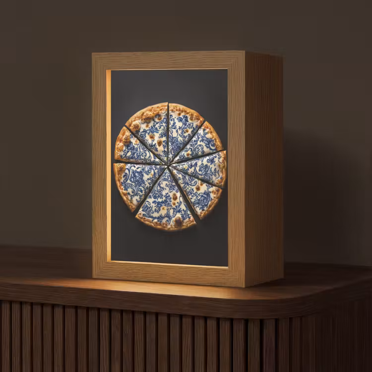 Tafellamp - Pizza - Eten - Delftsblauw